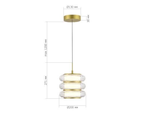 SL6239.203.03 Светильник подвесной ST-Luce золото/прозрачный LED 1*16W 3000K FRITTELA