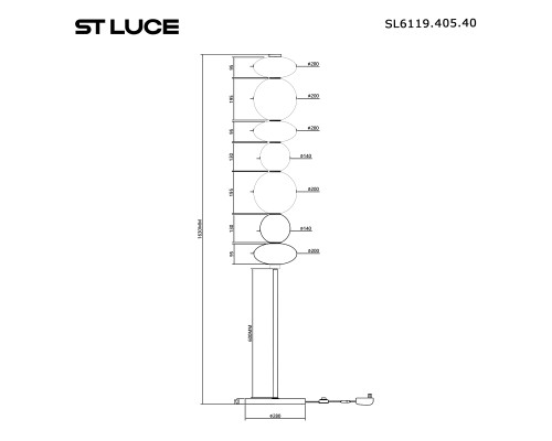 SL6119.405.40 Светильник напольный ST-Luce Черный/Дымчато-Серый LED 1*40W 3000K PERLINA