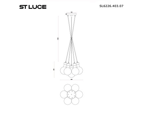 SL6226.403.07 Светильник подвесной ST-Luce Черный/Белый G9 7*5W 4000K CORK