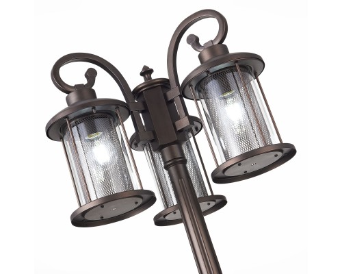 SL080.425.03 Светильник уличный наземный ST-Luce Темный кофе/Прозрачный, Темный кофе E27 3*100W LASTERO