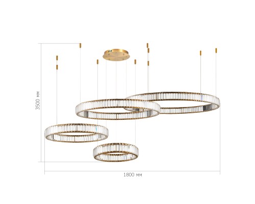 SL1622.303.04 Люстра подвесная ST-Luce Латунь/Прозрачный LED 1*190W 4000K TIVOLI