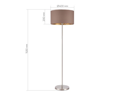 SLE300575-01 Светильник напольный Никель/Темно-бежевый, Золотистый E27 1*40W BRESCIA