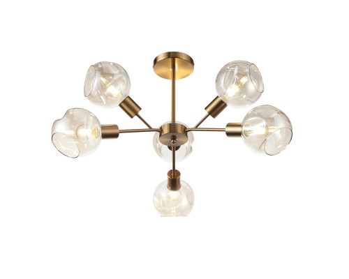 Уценка SLE155302-06 Светильник потолочный Античная медь/Янтарный E14 6*60W GENTORE