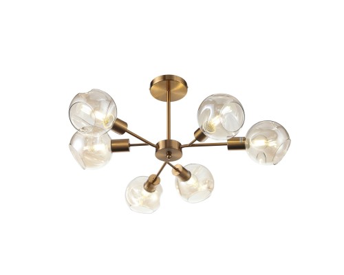 Уценка SLE155302-06 Светильник потолочный Античная медь/Янтарный E14 6*60W GENTORE