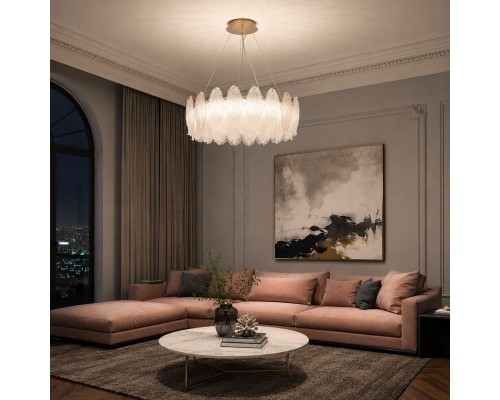 Светильник подвесной ST-Luce золотистый/белый, янтарный LED 1*56W 3000K ЛАЙТА