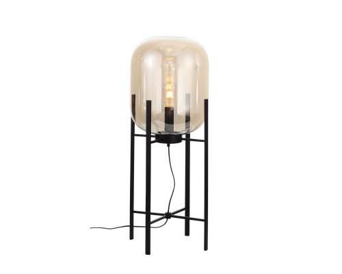 Торшер ST-Luce Черный/Коньячный E27 1*40W (из 2-х коробок) БУРАСКА