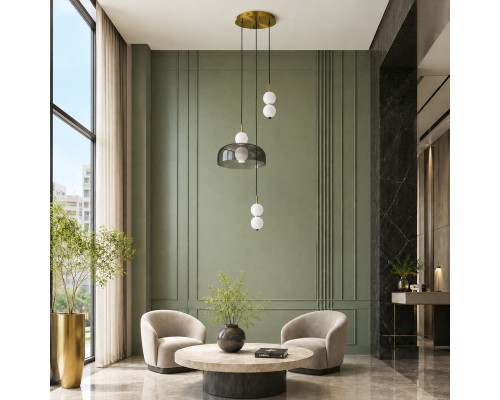Светильник подвесной ST-Luce Золотистый/Молочно-Белый,Прозрачно-Дымчатый LED 1*21W ОДИ