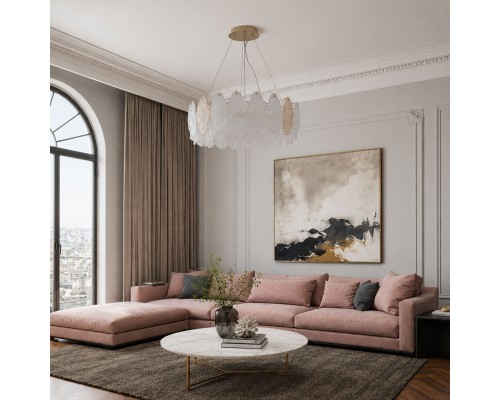 Светильник подвесной ST-Luce золотистый/белый, янтарный LED 1*56W 3000K ЛАЙТА
