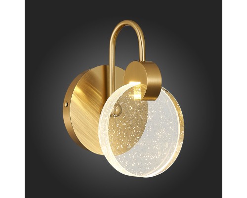 SL6104.201.01 Бра ST-Luce Золотистый/Прозрачный,С пузырьками воздуха LED 1*3W 3000K MONTECELIO