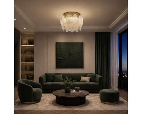 Светильник потолочный ST-Luce золотистый/белый, янтарный LED 1*20W 3000K ЛАЙТА