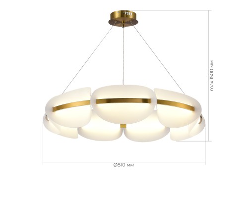 SL1304.203.56 Люстра подвесная ST-Luce Золотистый/Белый LED 1*56W 3000K ETOILE