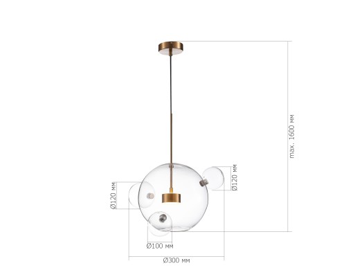 SL1133.203.01 Светильник подвесной ST-Luce Латунь/Прозрачный LED 1*14W 3000K BOPONE