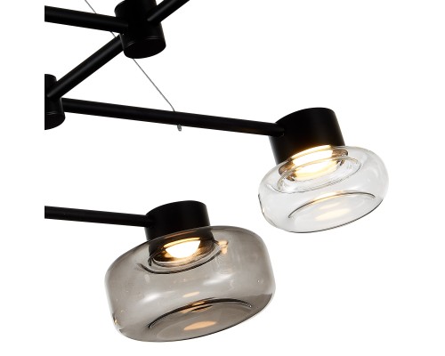 Светильник подвесной ST-Luce Черный/Дымчатый, Прозрачный LED 8*3W 3000K ВАЛЛО