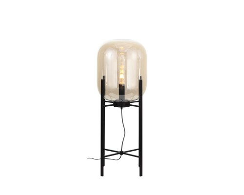 Торшер ST-Luce Черный/Коньячный E27 1*40W (из 2-х коробок) БУРАСКА