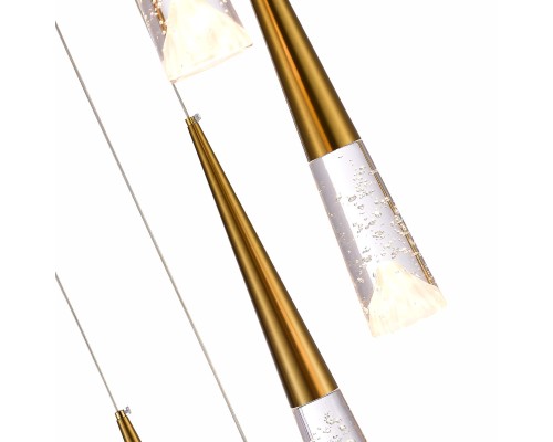 SL6111.203.07 Люстра подвесная ST-Luce Золотистый/Прозрачный LED 7*3W 3000K SOLLEN