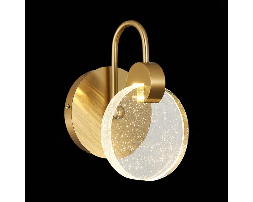 SL6104.201.01 Бра ST-Luce Золотистый/Прозрачный,С пузырьками воздуха LED 1*3W 3000K MONTECELIO