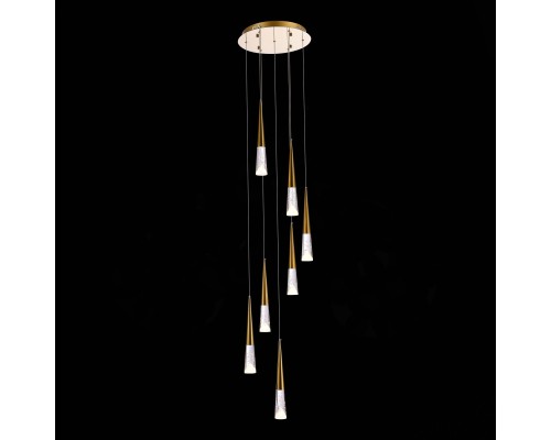 SL6111.203.07 Люстра подвесная ST-Luce Золотистый/Прозрачный LED 7*3W 3000K SOLLEN