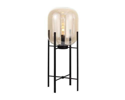Торшер ST-Luce Черный/Коньячный E27 1*40W (из 2-х коробок) БУРАСКА