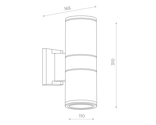 Светильник уличный настенный ST-Luce Черный/Черный LED 2*8W 4000K ТУБО