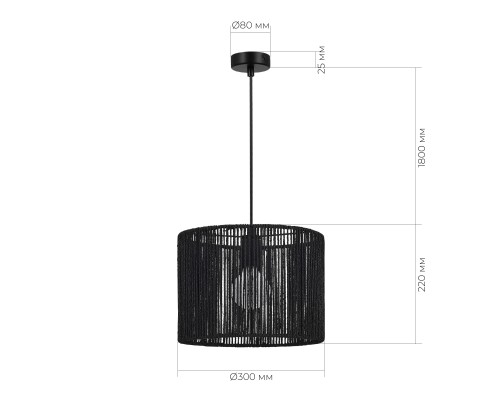 SLE6024-403-01 Светильник подвесной черный/черный E27 1*40W ETTAN