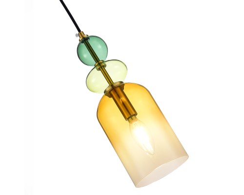 SL2000.213.01 Подвес ST-Luce Золотистый/Янтарный E14 1*40W ДЖЕА