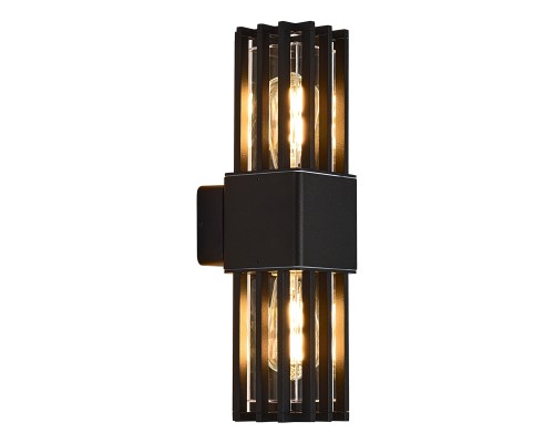 SL9018.401.02 Светильник уличный настенный ST-Luce черный/черный E27 2*15W IRUM