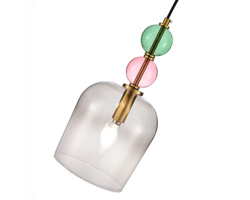 SL2000.223.01 Подвес ST-Luce Золотистый/Розовый E14 1*40W ДЖЕА