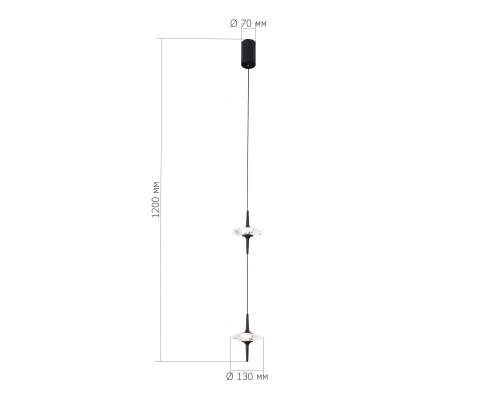 SL6231.403.02 Светильник подвесной ST-Luce Черный/Прозрачный LED 2*5W 4000K ЗЕНИТ
