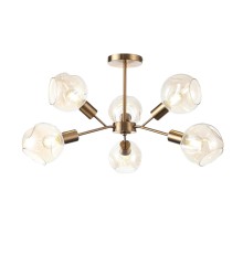 utsenka-SLE155302-06 Светильник потолочный Античная медь/Янтарный E14 6*60W GENTORE