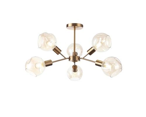 utsenka-SLE155302-06 Светильник потолочный Античная медь/Янтарный E14 6*60W GENTORE