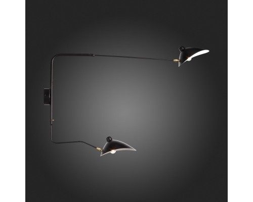 SL305.401.02 Светильник настенный ST-Luce Черный/Черный, Белый E27 2*60W SPRUZZO