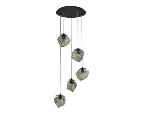 SL1175.403.05 Светильник подвесной ST-Luce Черный/Серо-зеленый E14 5*40W PORTICI