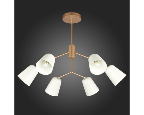 SLE155902-06 Светильник потолочный Золотистый/Белый E14 6*40W MARIO