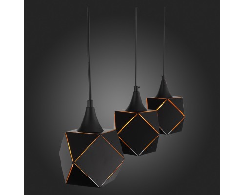 SL258.403.03 Люстра подвесная ST-Luce Черный/Черный, Золото E14 3*40W ENIGMA