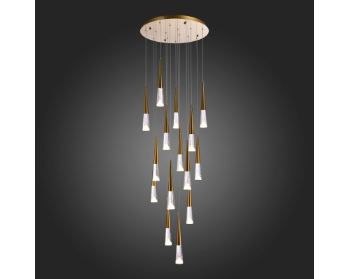 SL6111.203.15 Люстра подвесная ST-Luce Золотистый/Прозрачный LED 15*3W 3000K SOLLEN