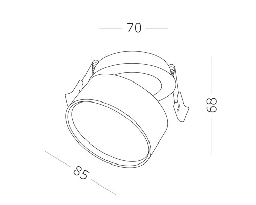 ST651.538.09 Встраиваемый поворотный светильник Белый LED 1*9W 3000K 720Lm Ra>90 120° IP20 D85xH68 1 Встраиваемые светильники