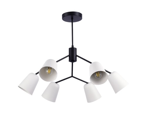 SLE155942-06 Светильник потолочный Черный/Белый E14 6*40W MARIO