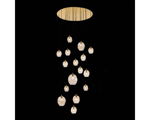 SL1188.303.16 Люстра подвесная ST-Luce Латунь/Коньячный E14/E27 12+4*40W IDESIA