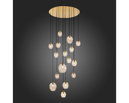 SL1188.303.16 Люстра подвесная ST-Luce Латунь/Коньячный E14/E27 12+4*40W IDESIA