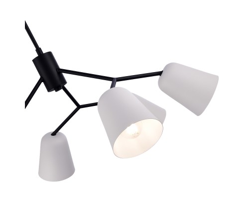 SLE155942-06 Светильник потолочный Черный/Белый E14 6*40W MARIO