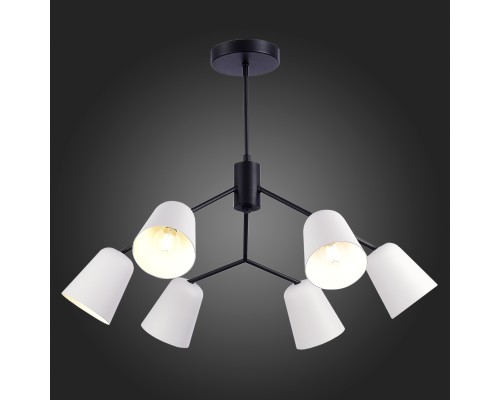 SLE155942-06 Светильник потолочный Черный/Белый E14 6*40W MARIO