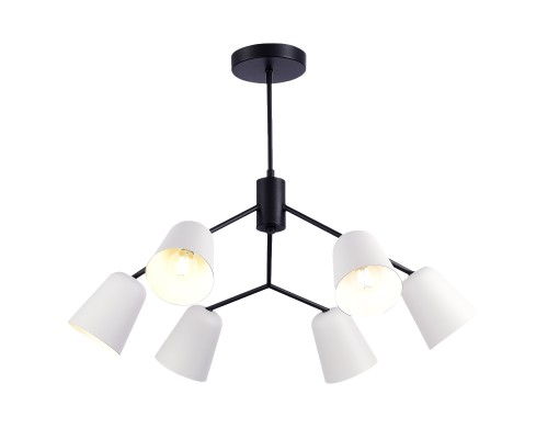 SLE155942-06 Светильник потолочный Черный/Белый E14 6*40W MARIO