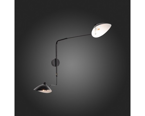 SL305.401.02 Светильник настенный ST-Luce Черный/Черный, Белый E27 2*60W SPRUZZO