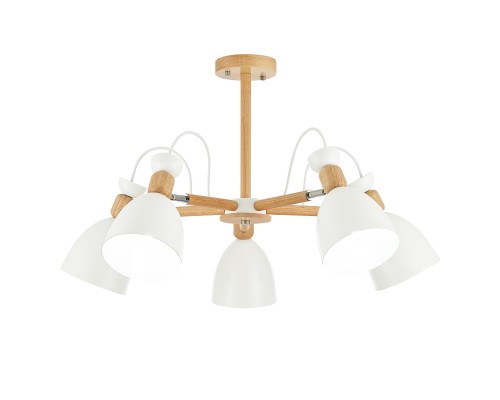 SLE103802-05 Светильник потолочный Светлое дерево, Белый/Белый E27 5*60W BALCAMO