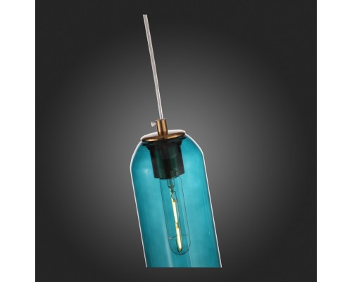 SL1145.383.01 Светильник подвесной ST-Luce Латунь/Голубой E27 1*60W CALLANA