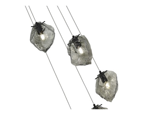 SL1175.403.05 Светильник подвесной ST-Luce Черный/Серо-зеленый E14 5*40W PORTICI