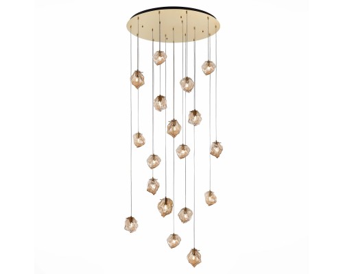 SL1175.303.18 Светильник подвесной ST-Luce Латунь/Янтарный E14 18*40W PORTICI