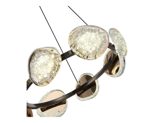 SL6018.203.64 Светильник подвесной ST-Luce черный/ золотистый / прозрачный LED 1*64W 4000K ENIGMA