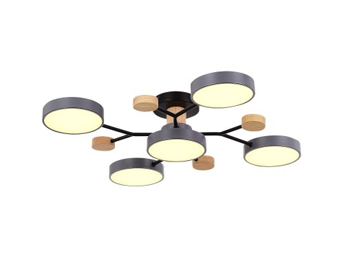 SLE6006-702-05 Светильник потолочный Серый/Серый LED 5*12W 3000K/4500K/6000K FAEMA