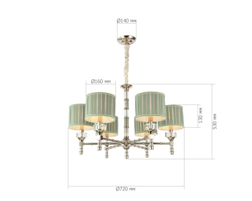 SL1121.103.06 Люстра подвесная ST-Luce Никель/Оливковый E14 6*40W OLEO